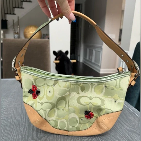 Coach | Bags | Coach Green Signature C Optic Hobo Shoulder